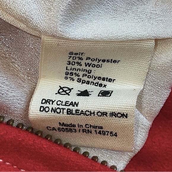 Rare Wyllis Clothing Cherry Red Cropped Wool Zanzi Pilot Jacket Western Chic - Picture 11 of 16